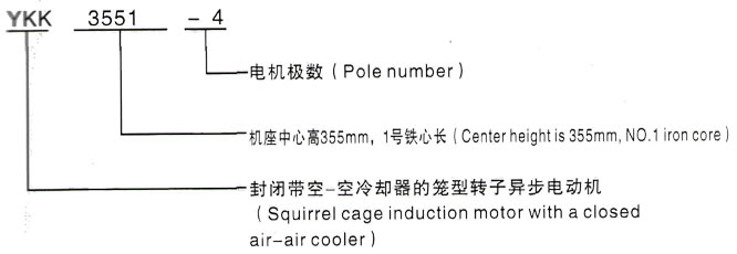 YKK系列(H355-1000)高压Y5008-12/355KW三相异步电机西安泰富西玛电机型号说明